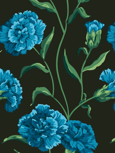 'Townhouse Mural' Wallpaper by Sarah Jessica Parker - Teal on Charcoal