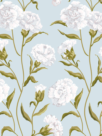 'Townhouse' Wallpaper by Sarah Jessica Parker - Morning Dew on Misty Blue