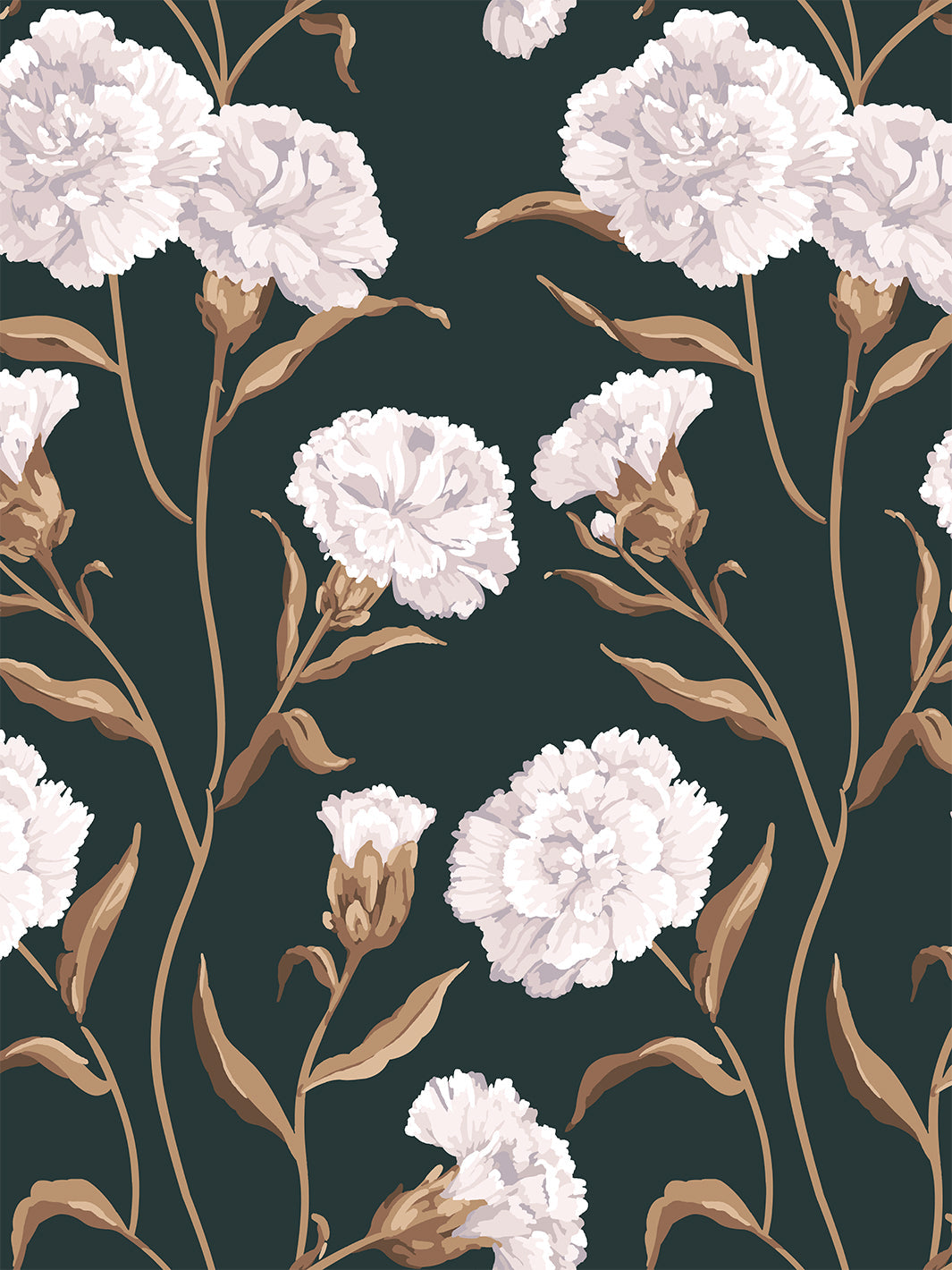 'Townhouse' Wallpaper by Sarah Jessica Parker - Pearl on Deep Navy