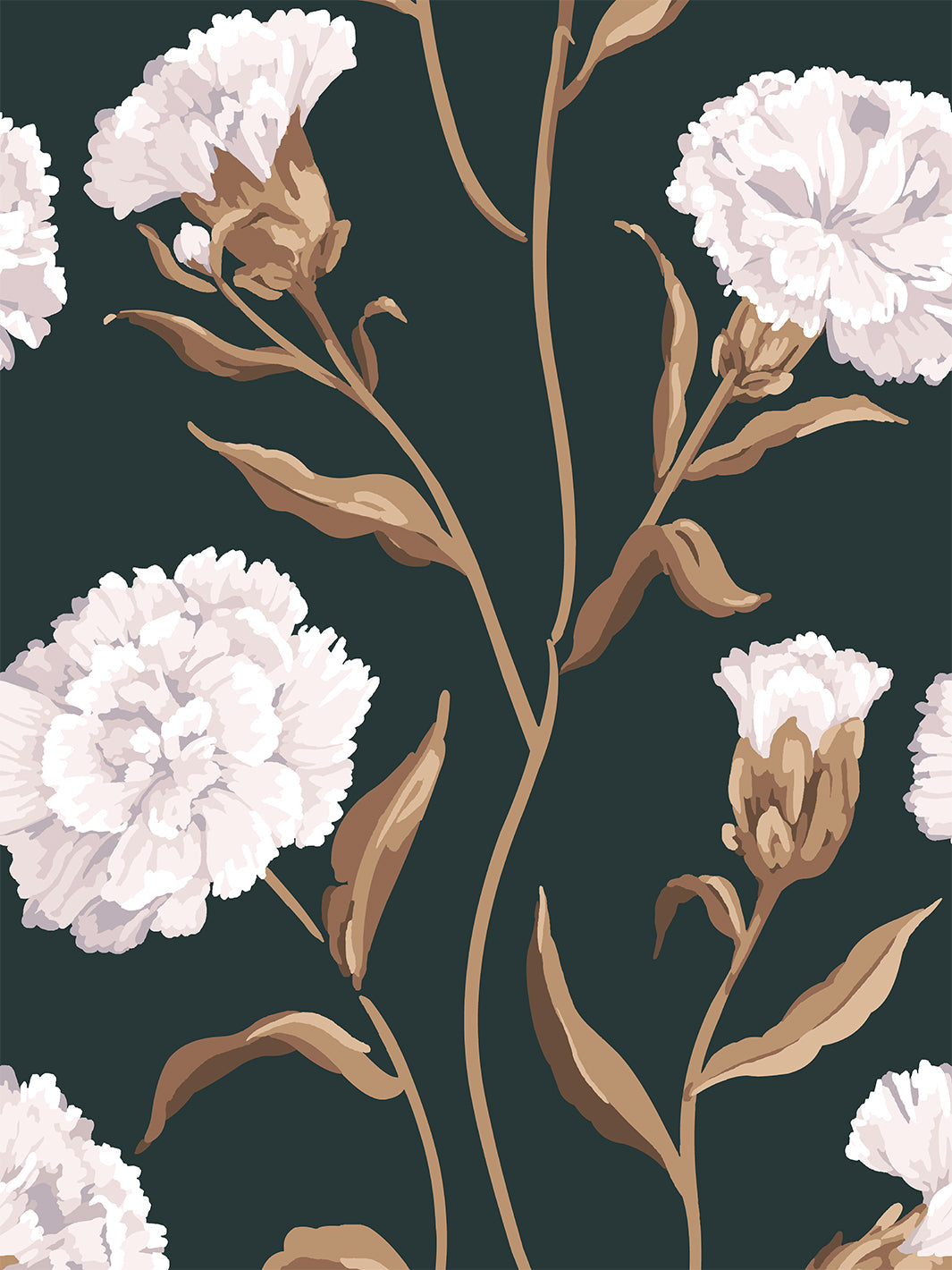 'Townhouse' Wallpaper by Sarah Jessica Parker - Pearl on Deep Navy