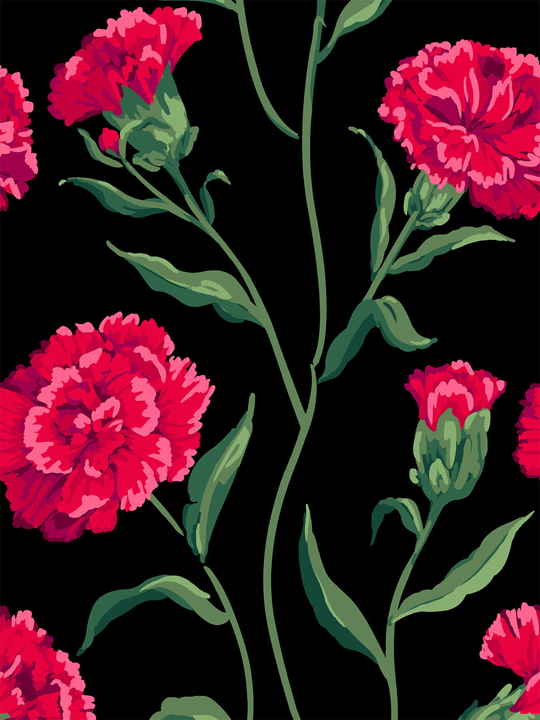 'Townhouse' Wallpaper by Sarah Jessica Parker - Scarlet on Black