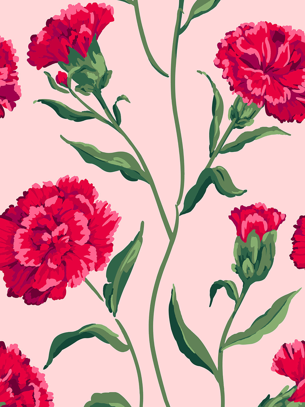 'Townhouse' Wallpaper by Sarah Jessica Parker - Scarlet on Pink