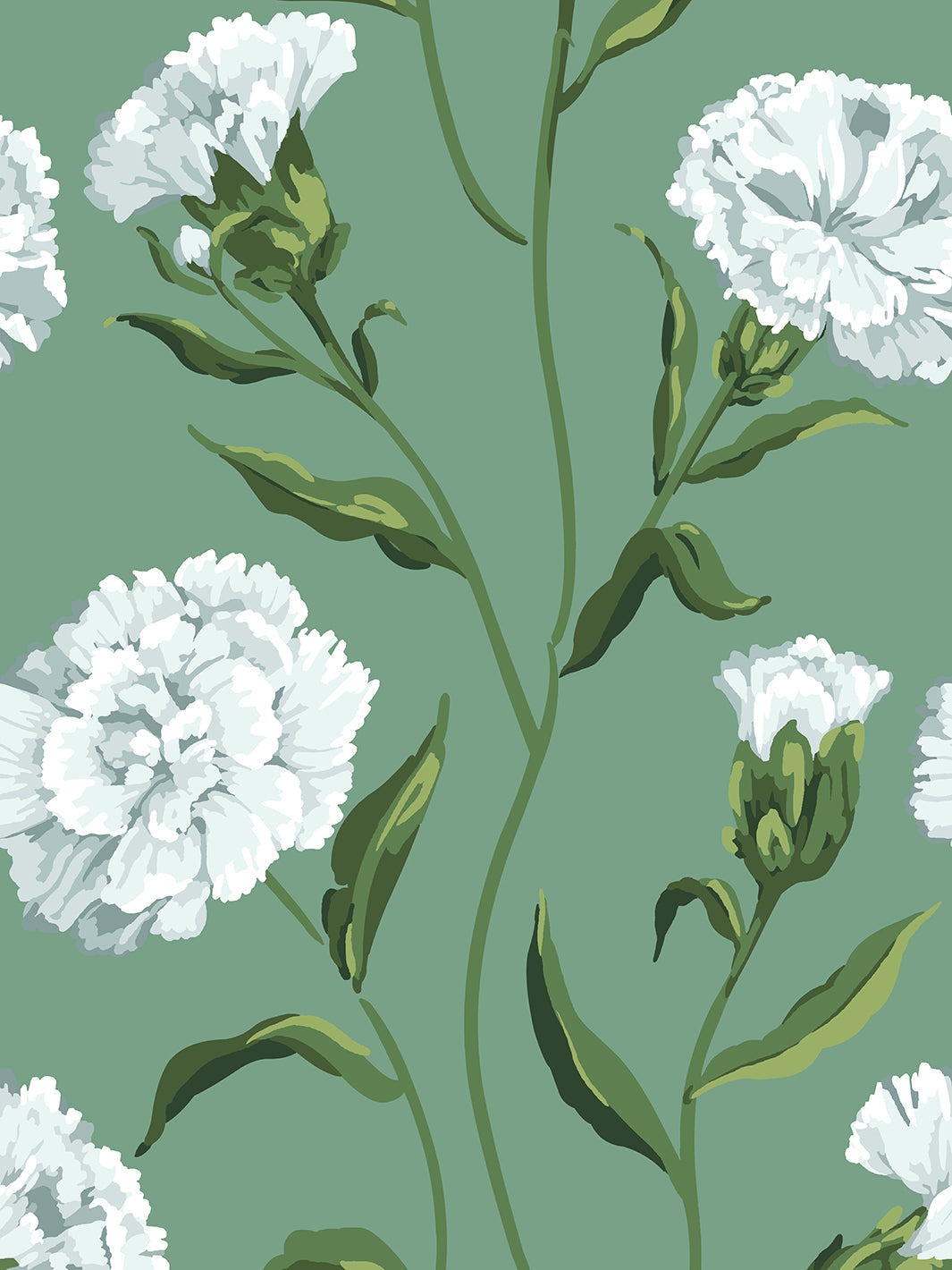 'Townhouse' Wallpaper by Sarah Jessica Parker - Silver on Sage