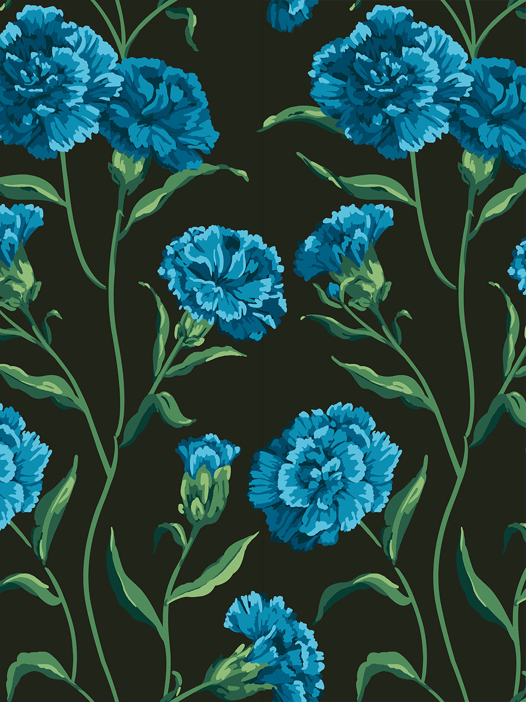 'Townhouse' Wallpaper by Sarah Jessica Parker - Teal on Charcoal