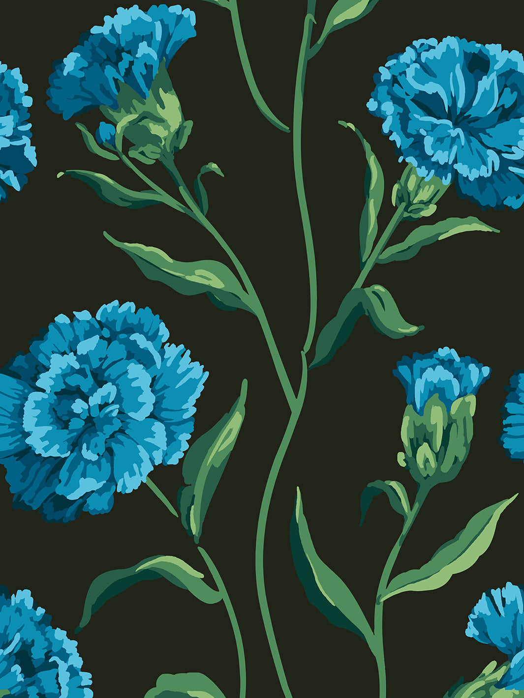 'Townhouse' Wallpaper by Sarah Jessica Parker - Teal on Charcoal