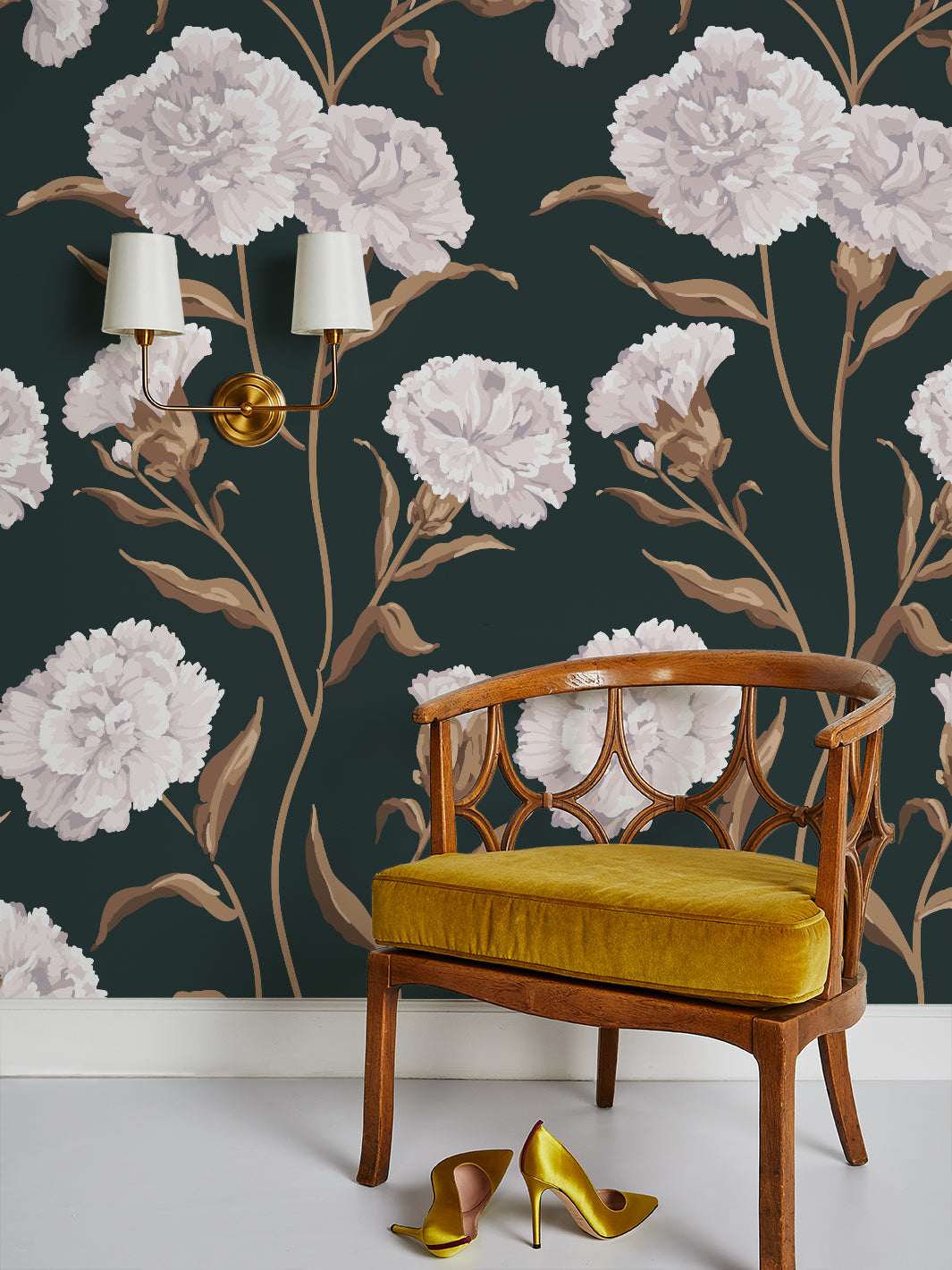townhouse mural wallpaper by sarah jessica parker pearl on deep navy