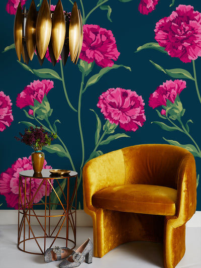 'Townhouse Mural' Wallpaper by Sarah Jessica Parker - Punch on Navy