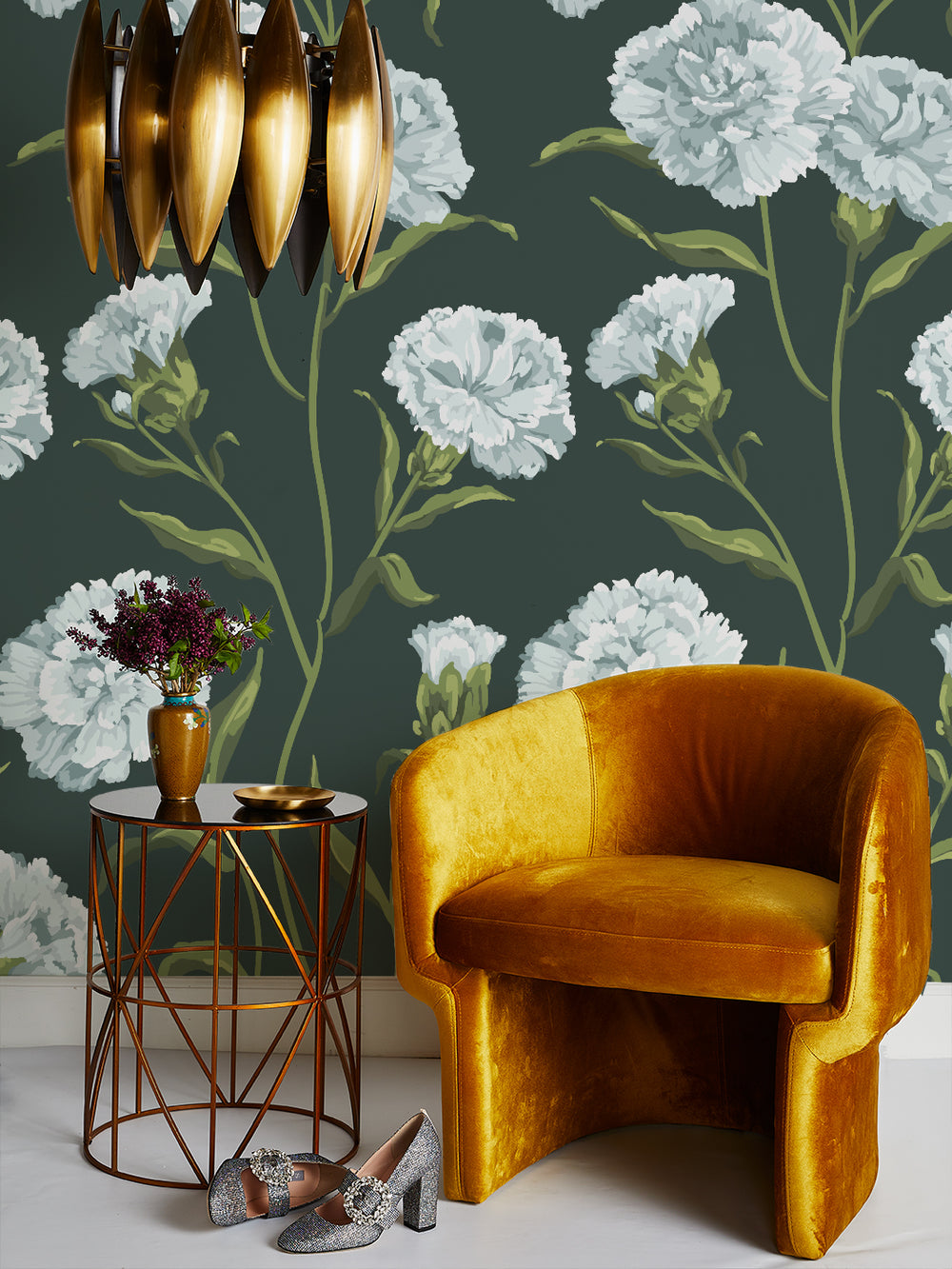townhouse-mural-wallpaper-by-sarah-jessica-parker-silver-on-deep-juniper