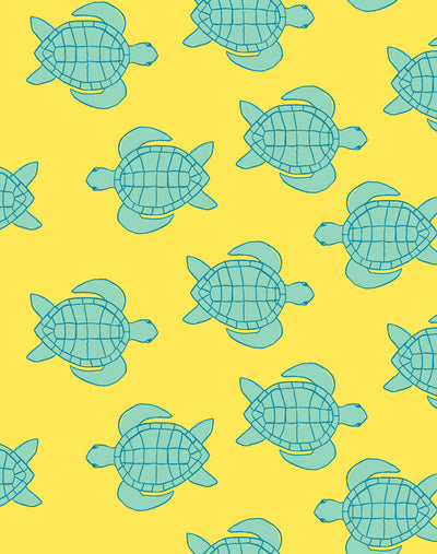 'Trailing Turtles' Wallpaper by Tea Collection - Daffodil