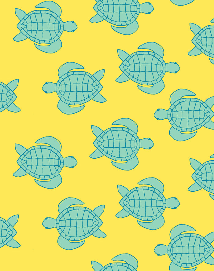 'Trailing Turtles' Wallpaper by Tea Collection - Daffodil