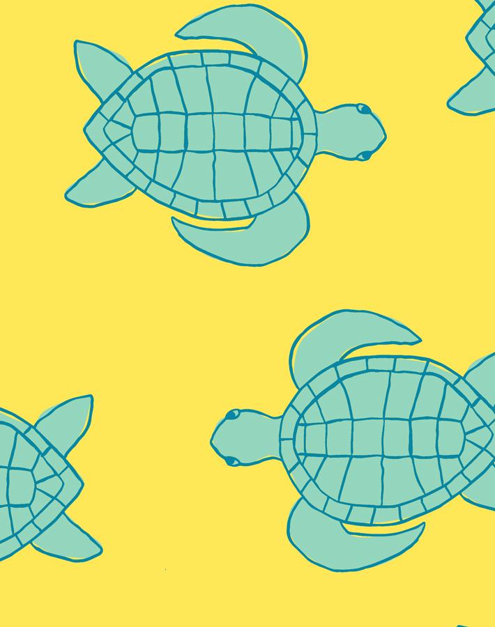 'Trailing Turtles' Wallpaper by Tea Collection - Daffodil