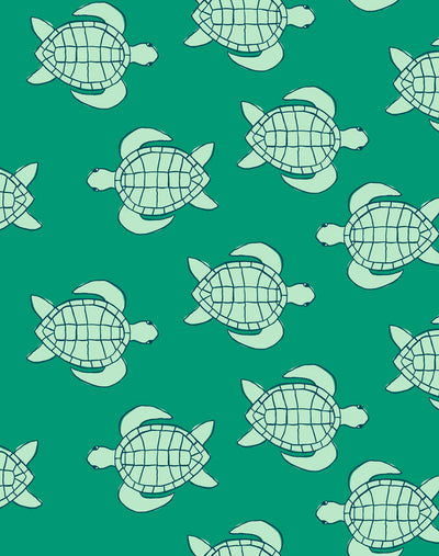 'Trailing Turtles' Wallpaper by Tea Collection - Emerald