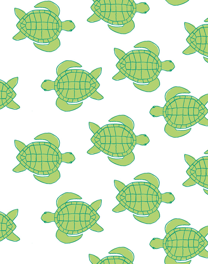 'Trailing Turtles' Wallpaper by Tea Collection - Lime