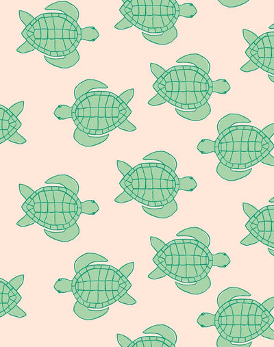'Trailing Turtles' Wallpaper by Tea Collection - Peach