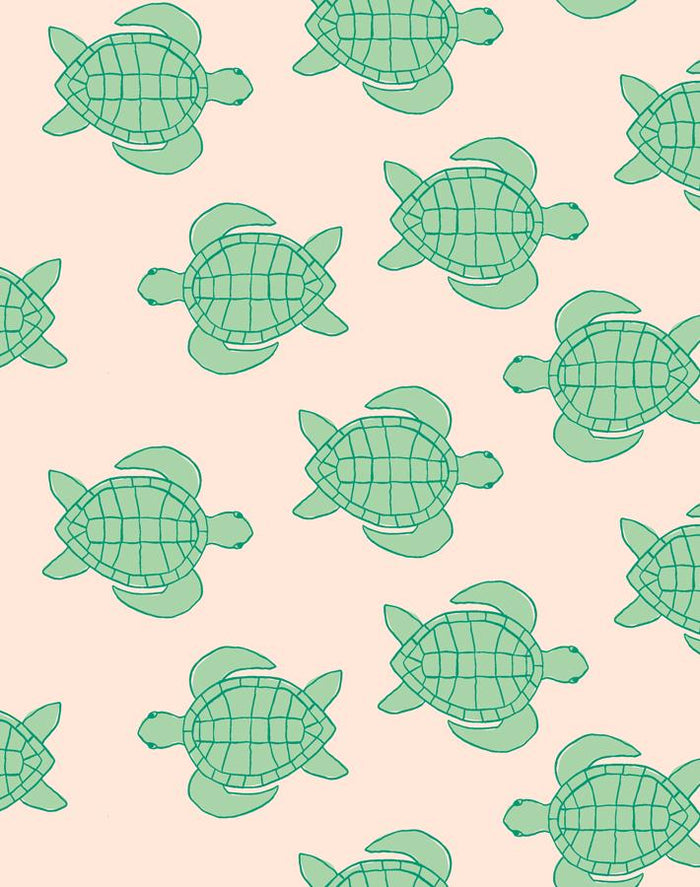 'Trailing Turtles' Wallpaper by Tea Collection - Peach
