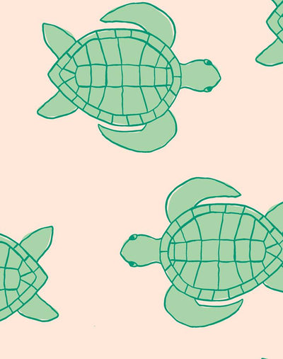 'Trailing Turtles' Wallpaper by Tea Collection - Peach