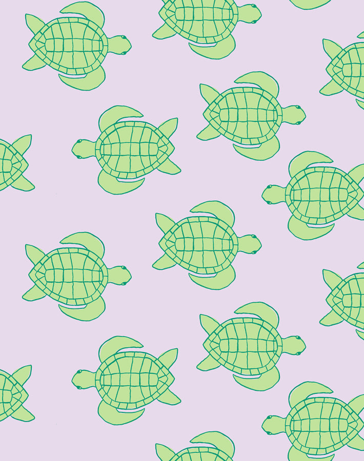 'Trailing Turtles' Wallpaper by Tea Collection - Lavender