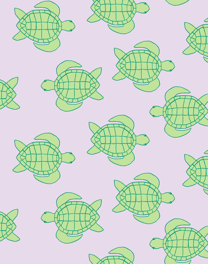 'Trailing Turtles' Wallpaper by Tea Collection - Lavender