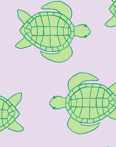 'Trailing Turtles' Wallpaper by Tea Collection - Lavender