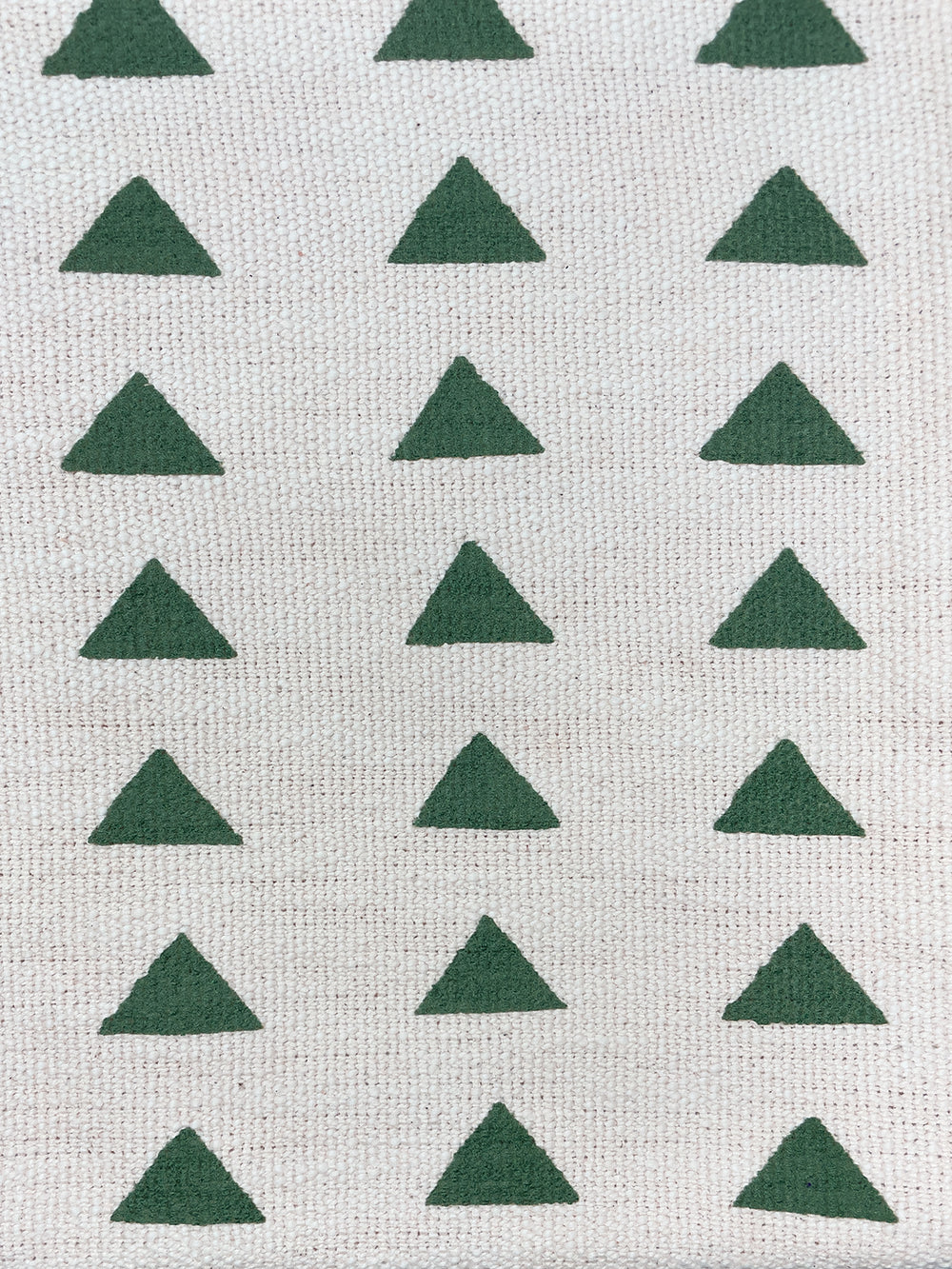 fabric by the yard triangles green on california cotton