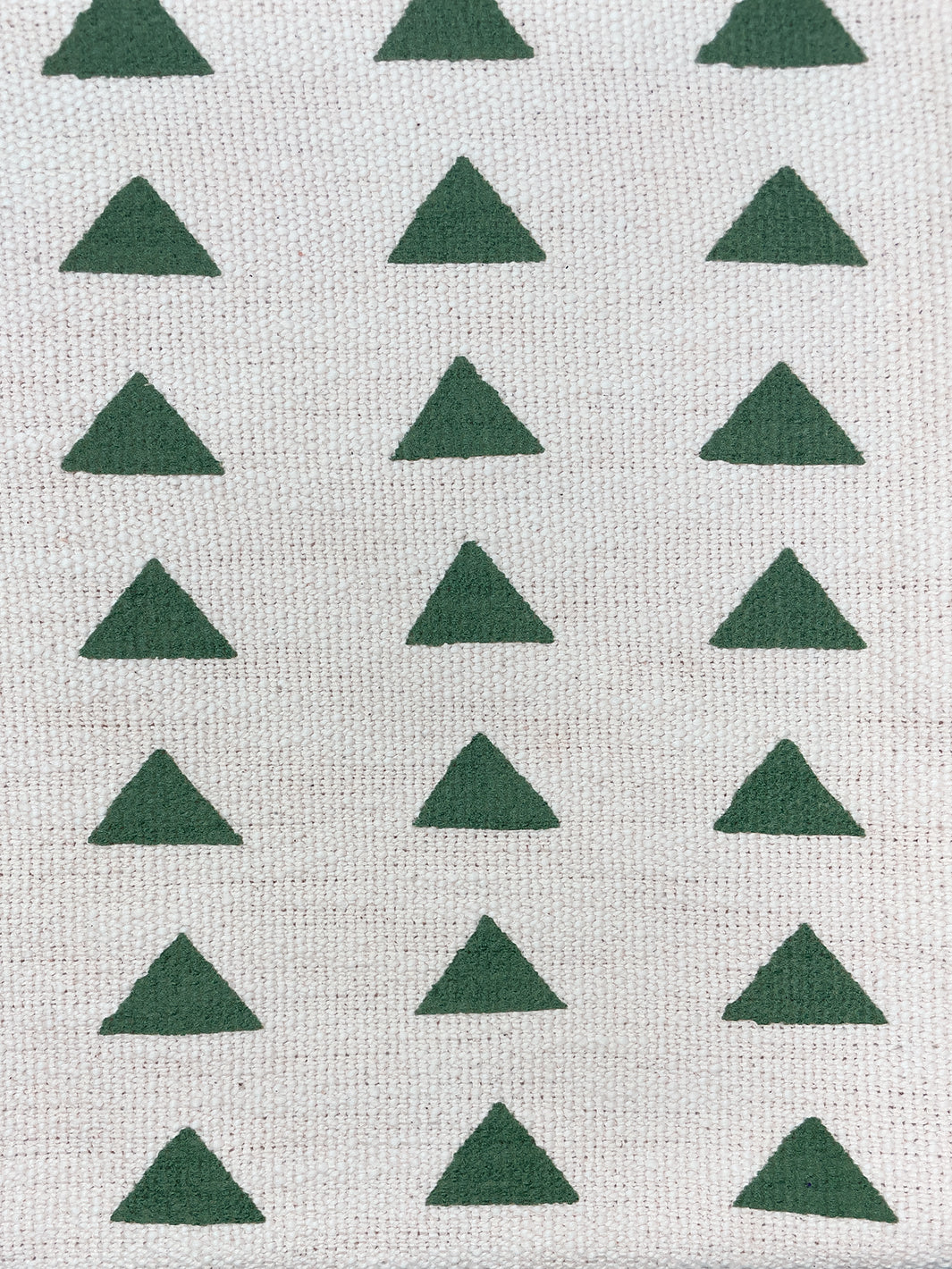 fabric by the yard triangles green on california cotton