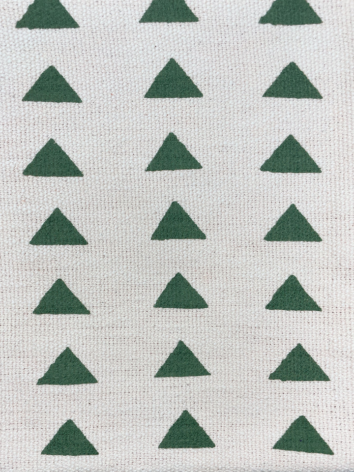 fabric by the yard triangles green on california cotton