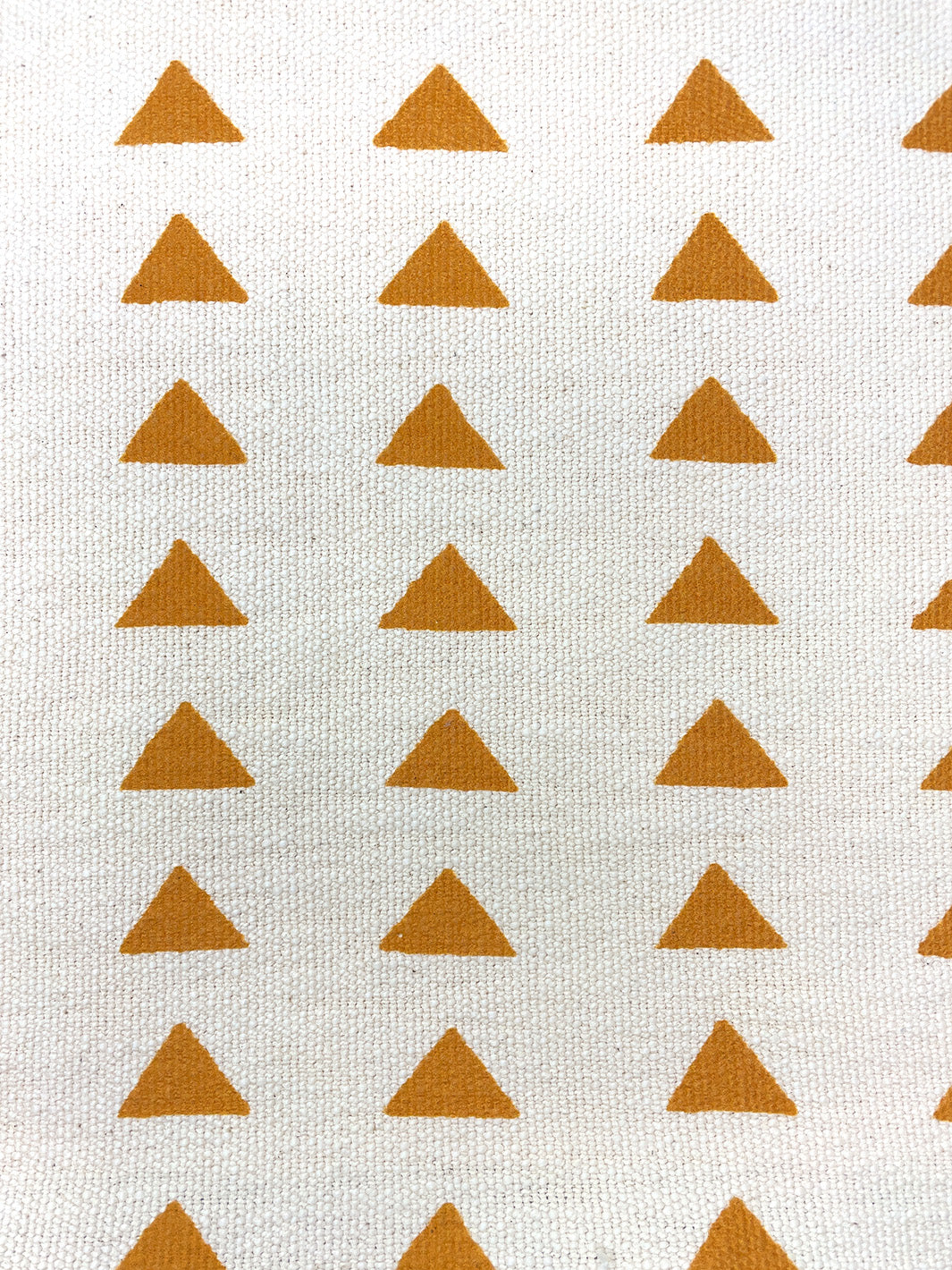 fabric by the yard triangles terracotta on california cotton