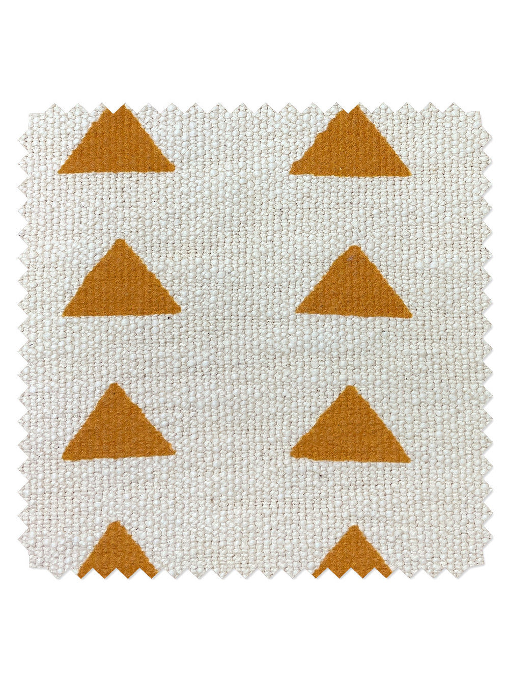 fabric by the yard triangles terracotta on california cotton