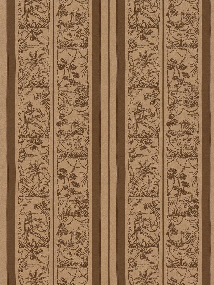 tropical toile stripe kraft wallpaper chris benz leather