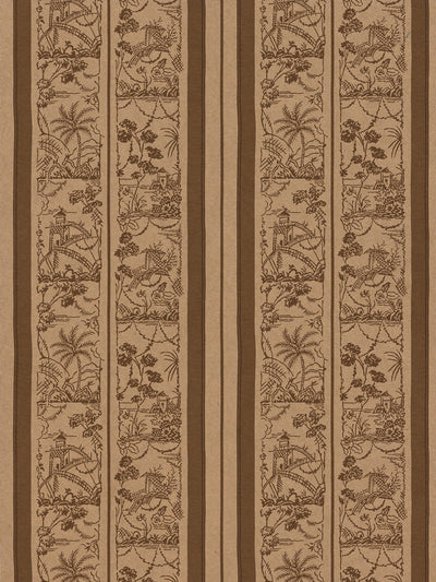 tropical toile stripe kraft wallpaper chris benz leather