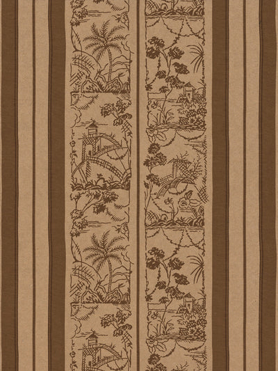 tropical toile stripe kraft wallpaper chris benz leather