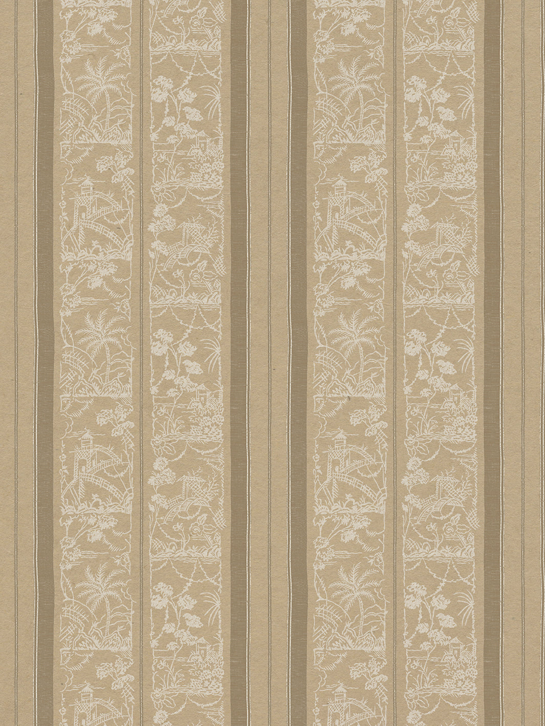 tropical toile stripe kraft wallpaper chris benz neutral