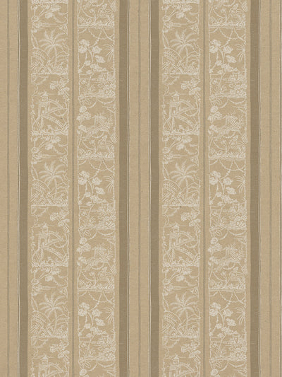 tropical toile stripe kraft wallpaper chris benz neutral
