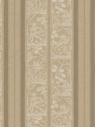 tropical toile stripe kraft wallpaper chris benz neutral