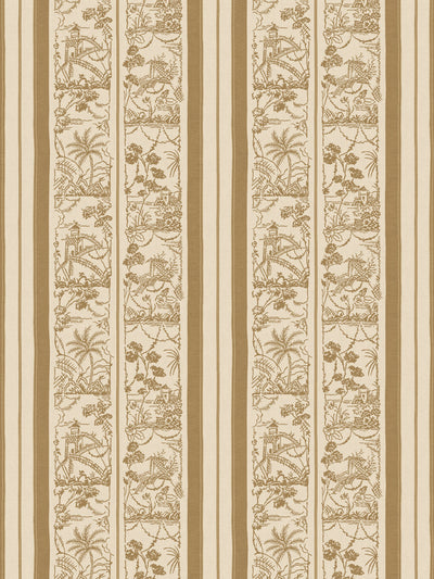 'Tropical Toile Stripe Tonal' Wallpaper by Chris Benz - Leather