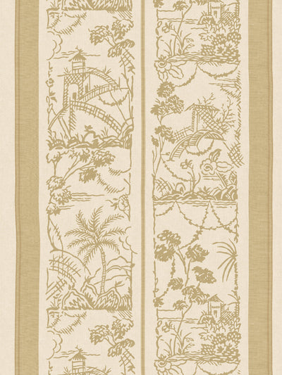 tropical toile stripe tonal wallpaper chris benz tea