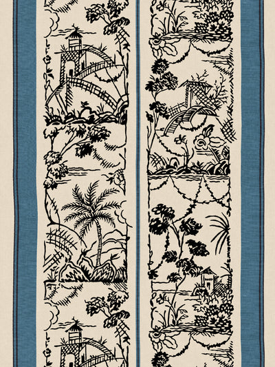 tropical toile stripe wallpaper chris benz blue