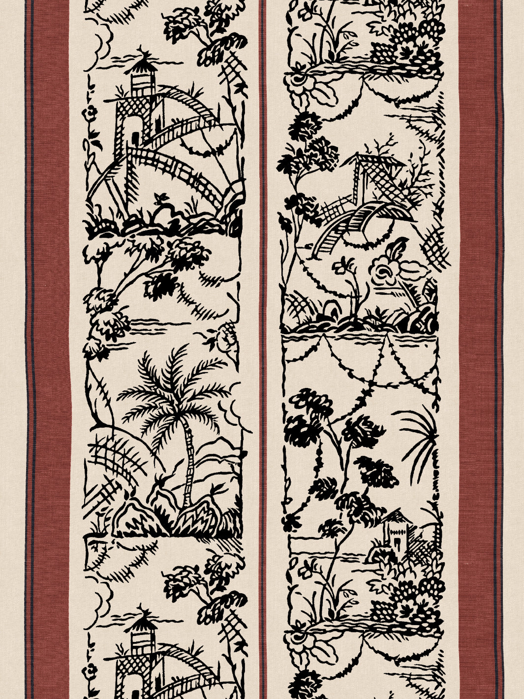 tropical-toile-stripe-wallpaper-chris-benz-rust