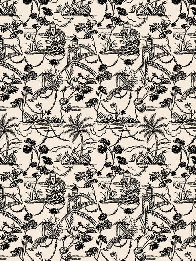 tropical toile wallpaper chris benz black