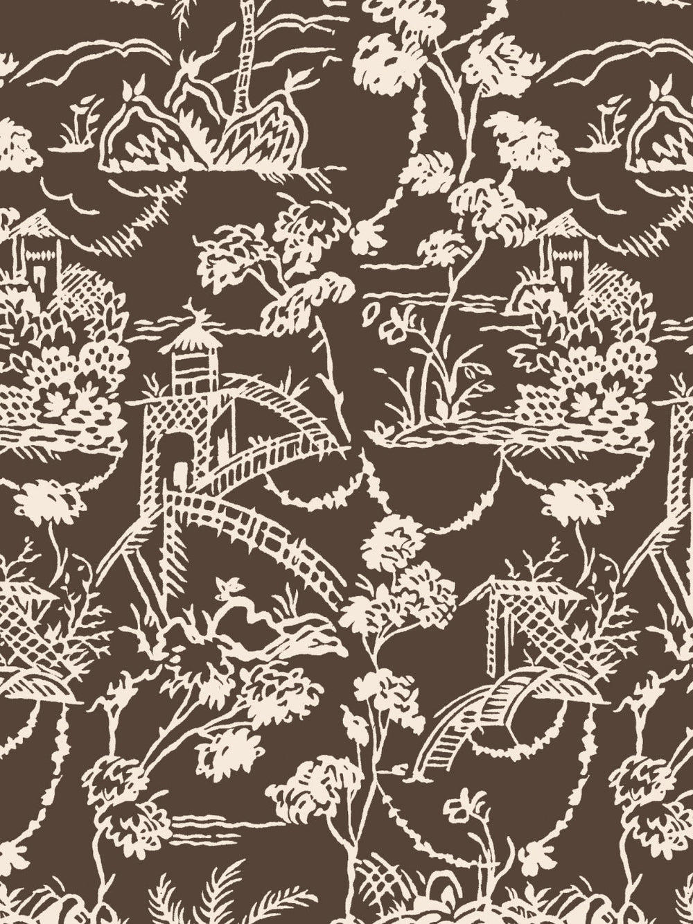 tropical-toile-wallpaper-chris-benz-deep-brown