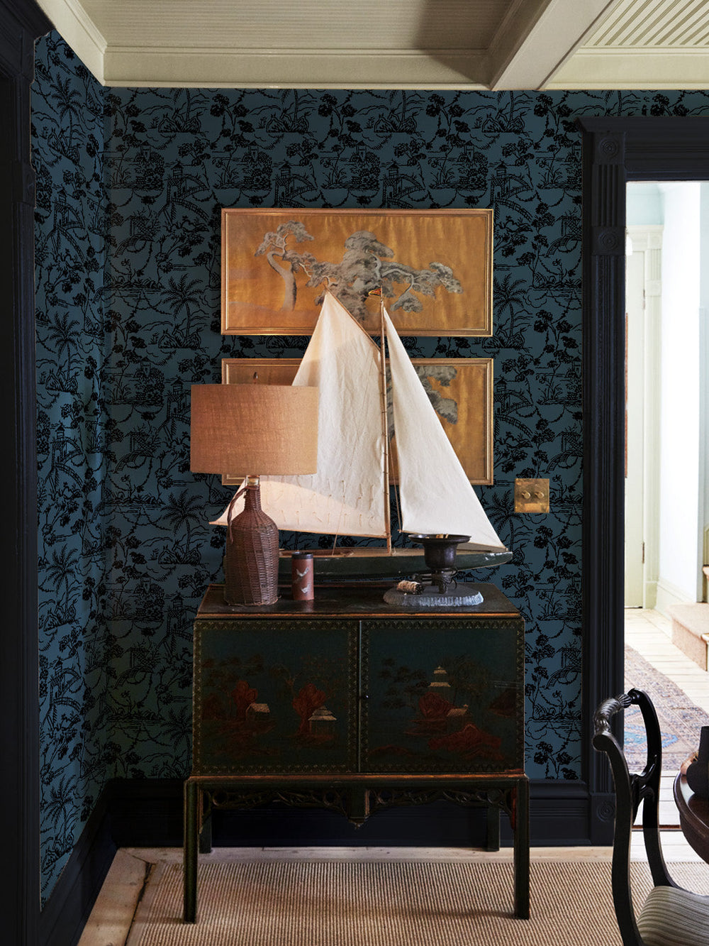 tropical-toile-wallpaper-chris-benz-navy