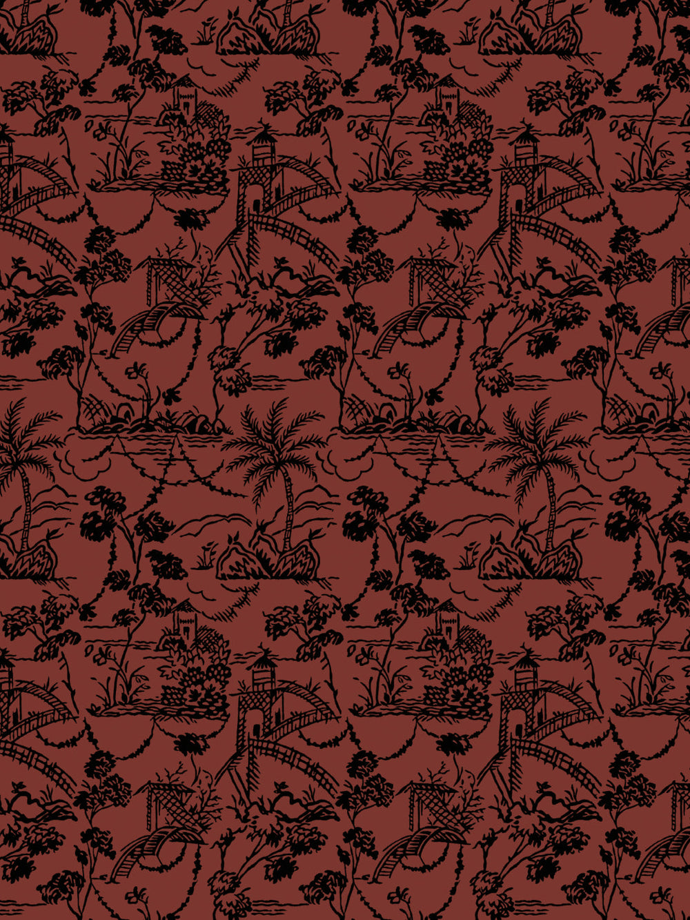 tropical-toile-wallpaper-chris-benz-rust