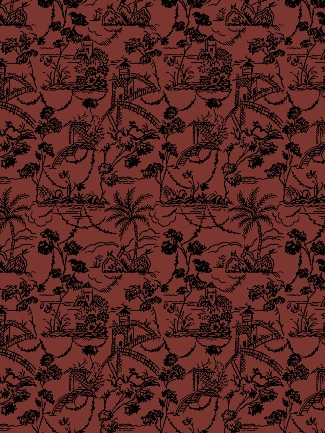 tropical-toile-wallpaper-chris-benz-rust