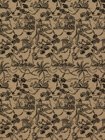 'Tropical Toile' Kraft Wallpaper by Chris Benz - Black