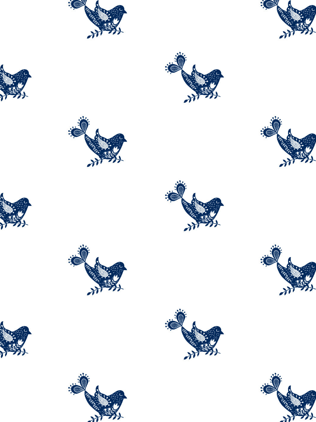 'Tuva' Scandinavian' Wallpaper by Nathan Turner - Navy