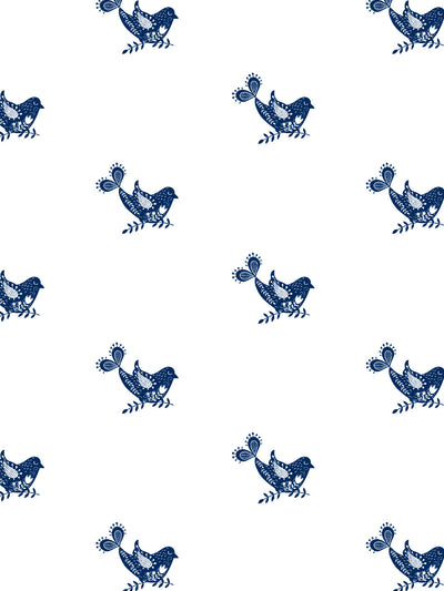 'Tuva' Scandinavian' Wallpaper by Nathan Turner - Navy