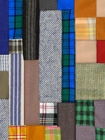 tweed patchwork wallpaper chris benz multi