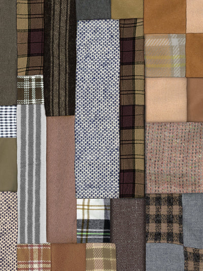 tweed patchwork wallpaper chris benz neutral