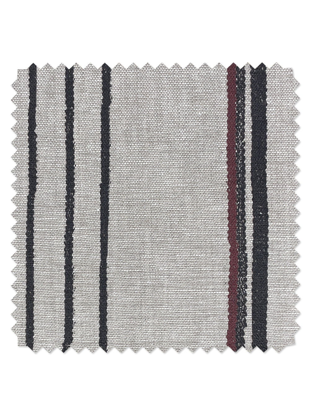fabric by the yard two tone stripe black burgundy on flax linen