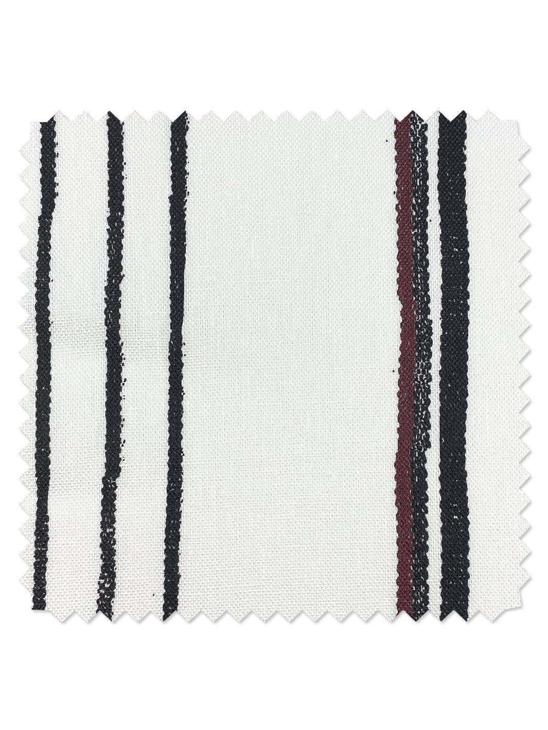 fabric by the yard two tone stripe black burgundy on flax linen